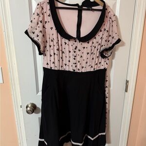 Pink and black Minnie Print Dress